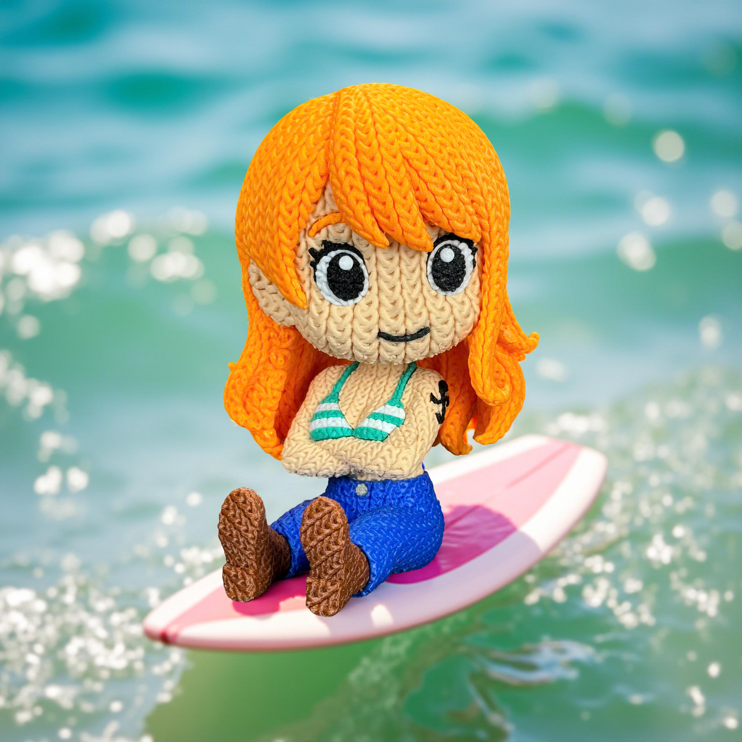 Knitted Ocean Navigator – Cozy Anime Fanart Figur Whale 3D Studio