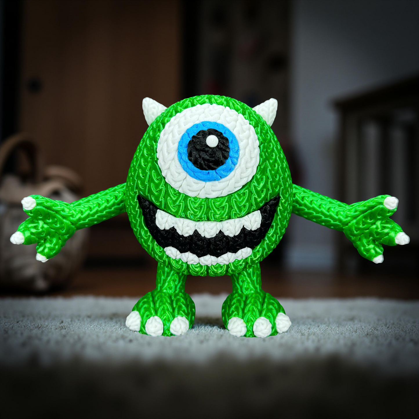 Knitted One-Eye Jokester – Cozy Monster Fanart Figur Whale 3D Studio