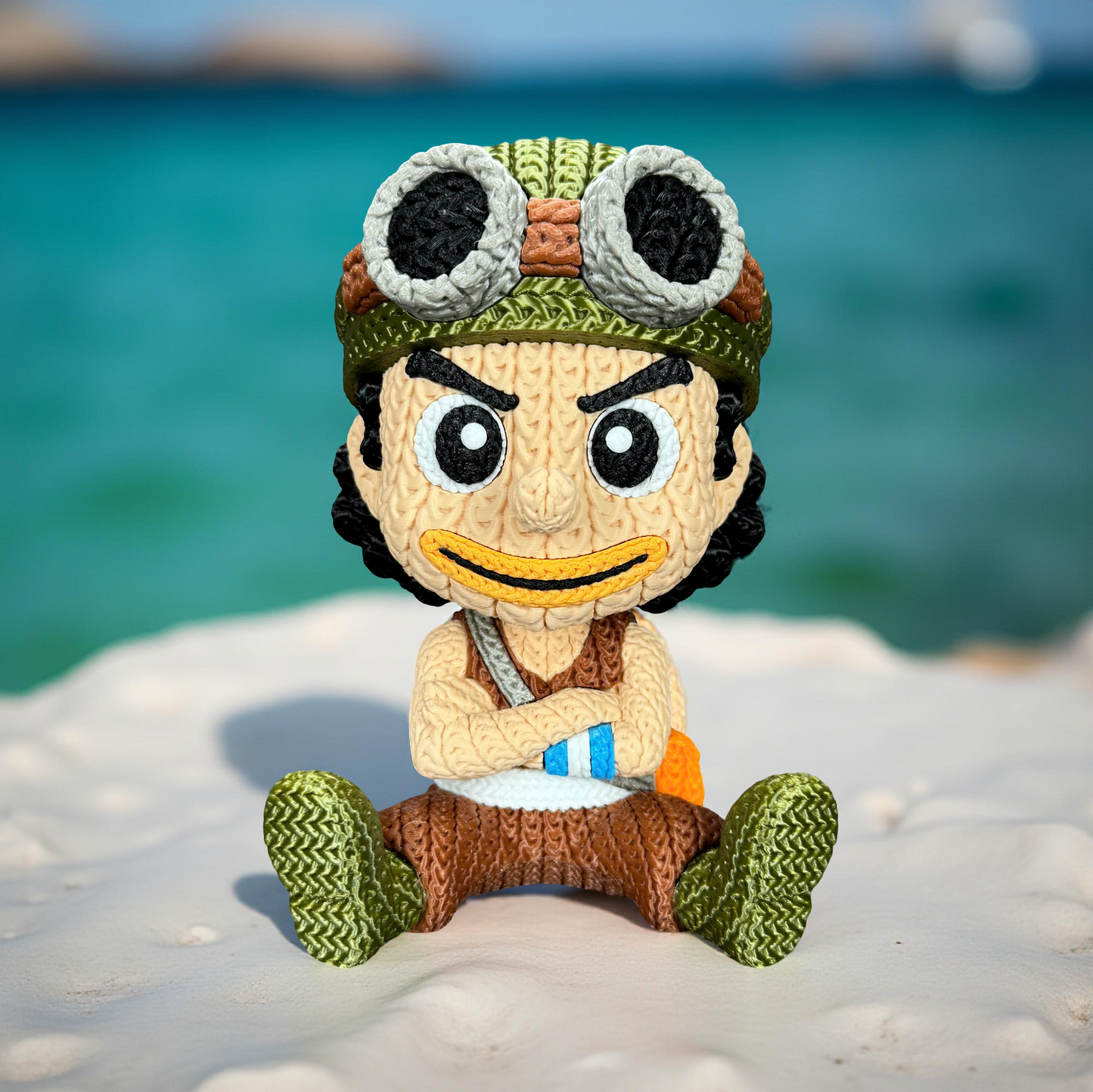 Knitted Sharpshooter Hero – Cozy Anime Fanart Figur Whale 3D Studio
