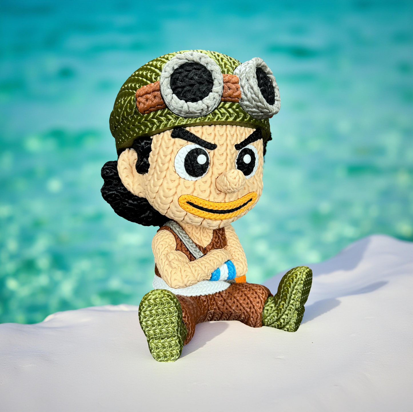 Knitted Sharpshooter Hero – Cozy Anime Fanart Figur Whale 3D Studio