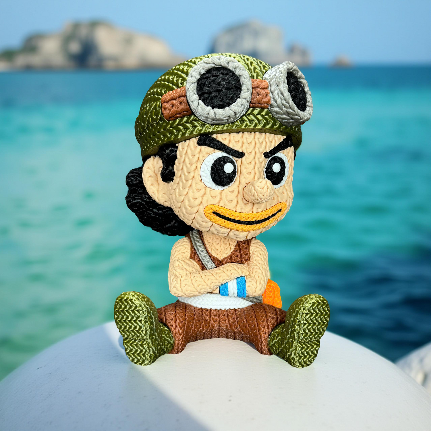 Knitted Sharpshooter Hero – Cozy Anime Fanart Figur Whale 3D Studio