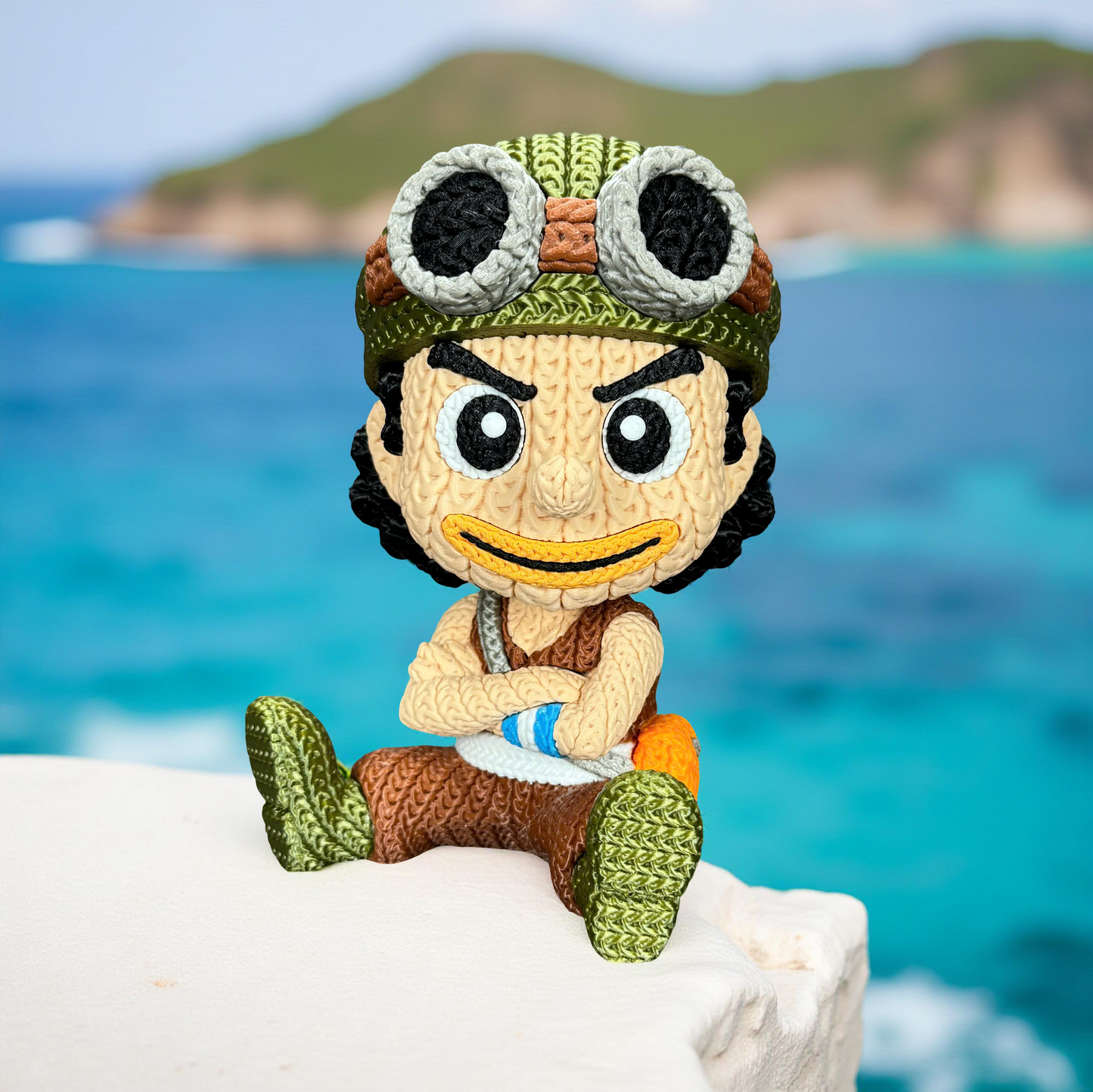 Knitted Sharpshooter Hero – Cozy Anime Fanart Figur Whale 3D Studio
