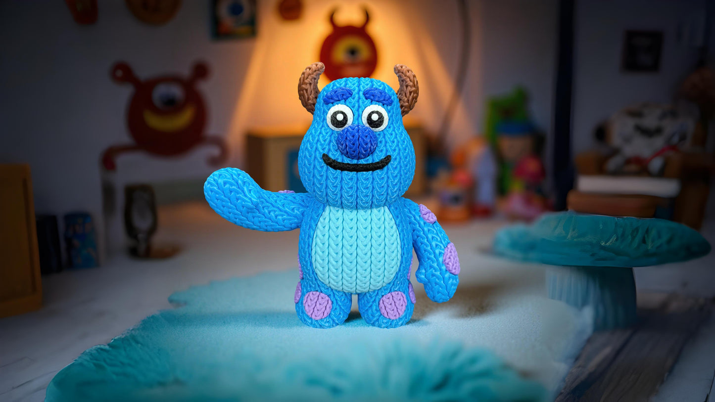 Knitted Gentle Monster Guardian – Cozy Monster Fanart Figur Whale 3D Studio
