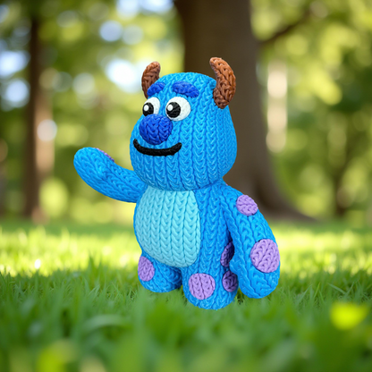 Knitted Gentle Monster Guardian – Cozy Monster Fanart Figur Whale 3D Studio