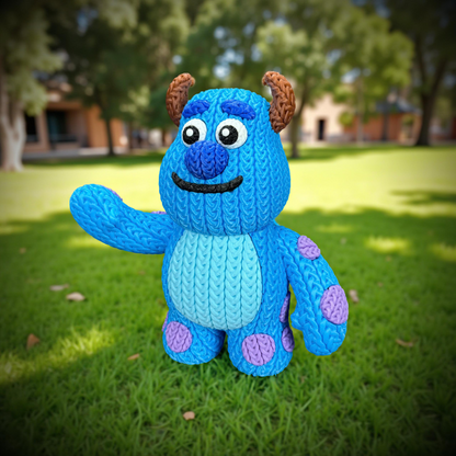 Knitted Gentle Monster Guardian – Cozy Monster Fanart Figur Whale 3D Studio