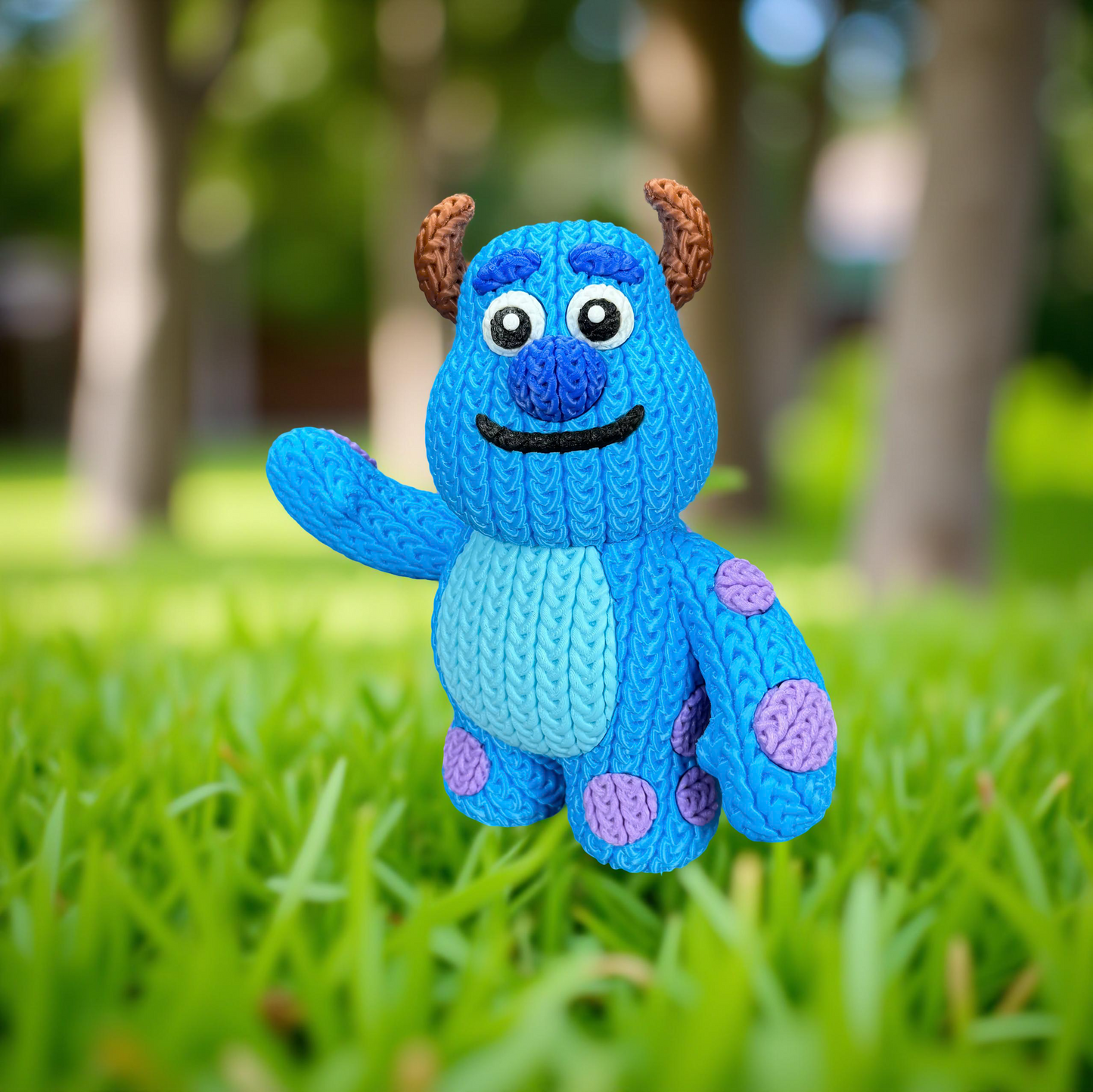 Knitted Gentle Monster Guardian – Cozy Monster Fanart Figur Whale 3D Studio