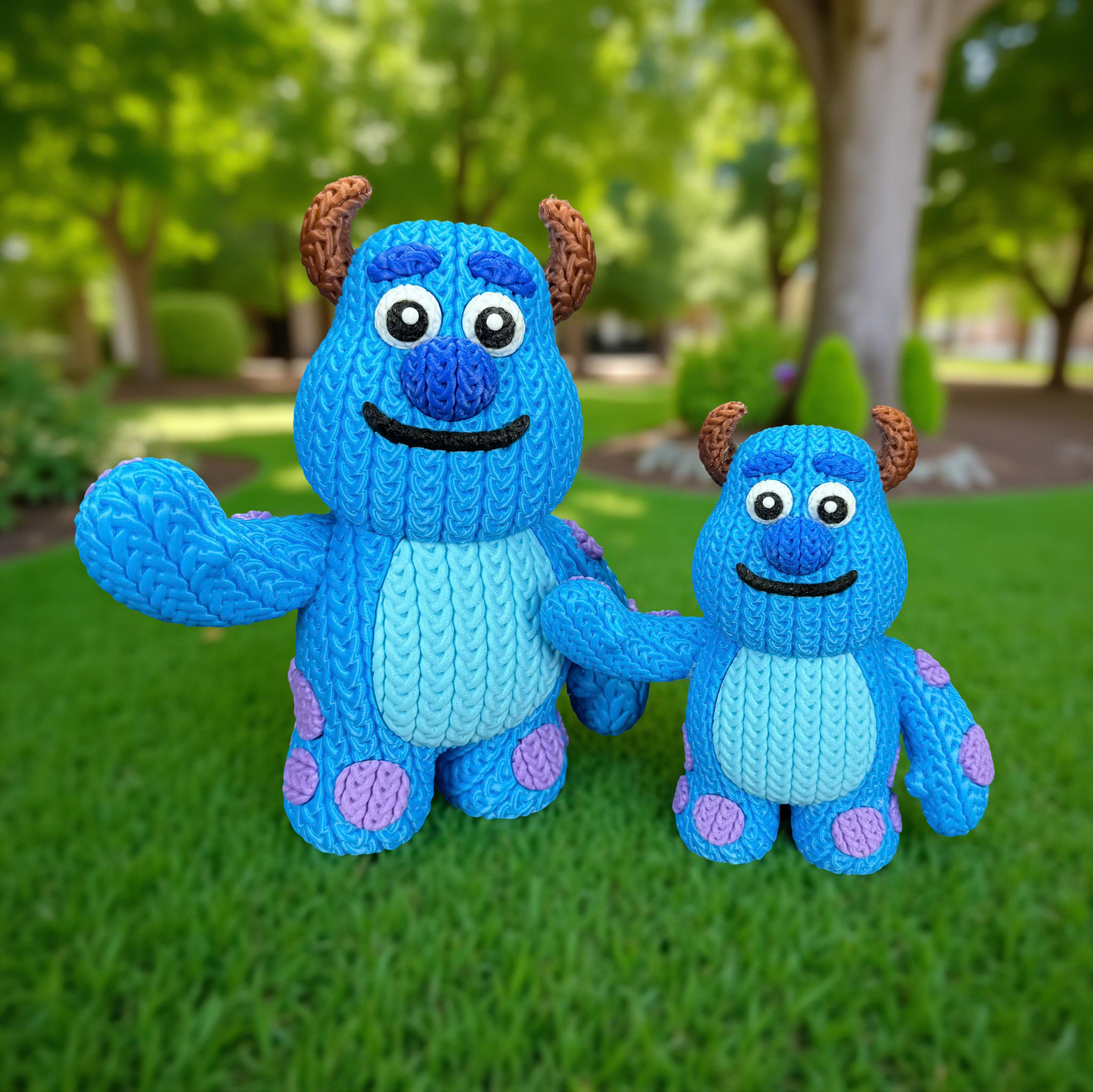 Knitted Gentle Monster Guardian – Cozy Monster Fanart Figur Whale 3D Studio