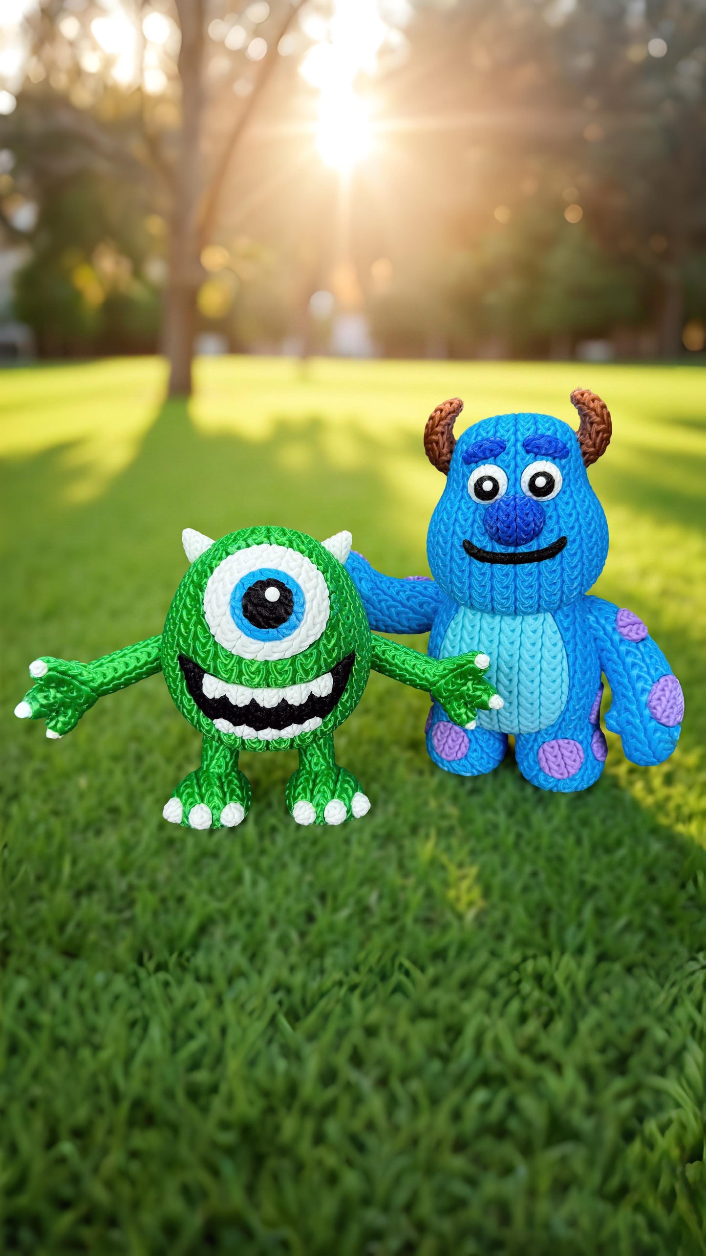 Knitted Gentle Monster Guardian – Cozy Monster Fanart Figur Whale 3D Studio