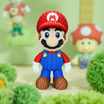 Knitted Platform Hero Set – Cozy Game Fanart Figur & Santa Edition Whale 3D Studio