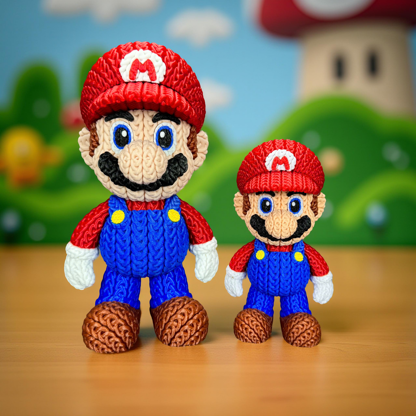 Knitted Platform Hero Set – Cozy Game Fanart Figur & Santa Edition Whale 3D Studio