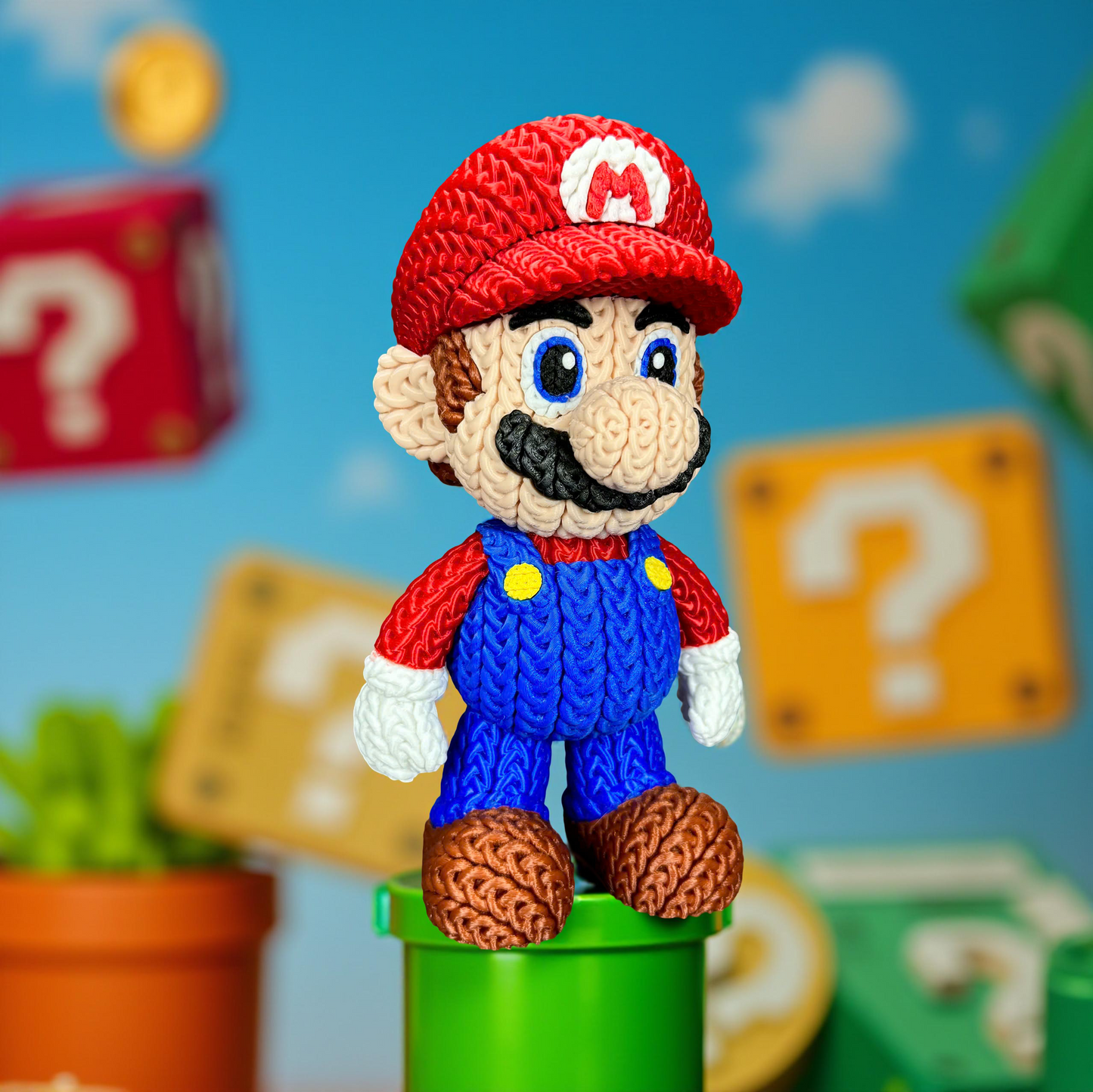 Knitted Platform Hero Set – Cozy Game Fanart Figur & Santa Edition Whale 3D Studio