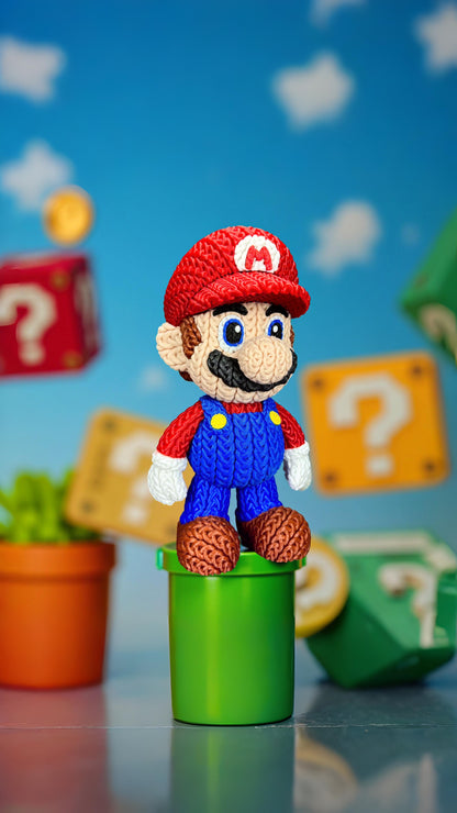 Knitted Platform Hero Set – Cozy Game Fanart Figur & Santa Edition Whale 3D Studio