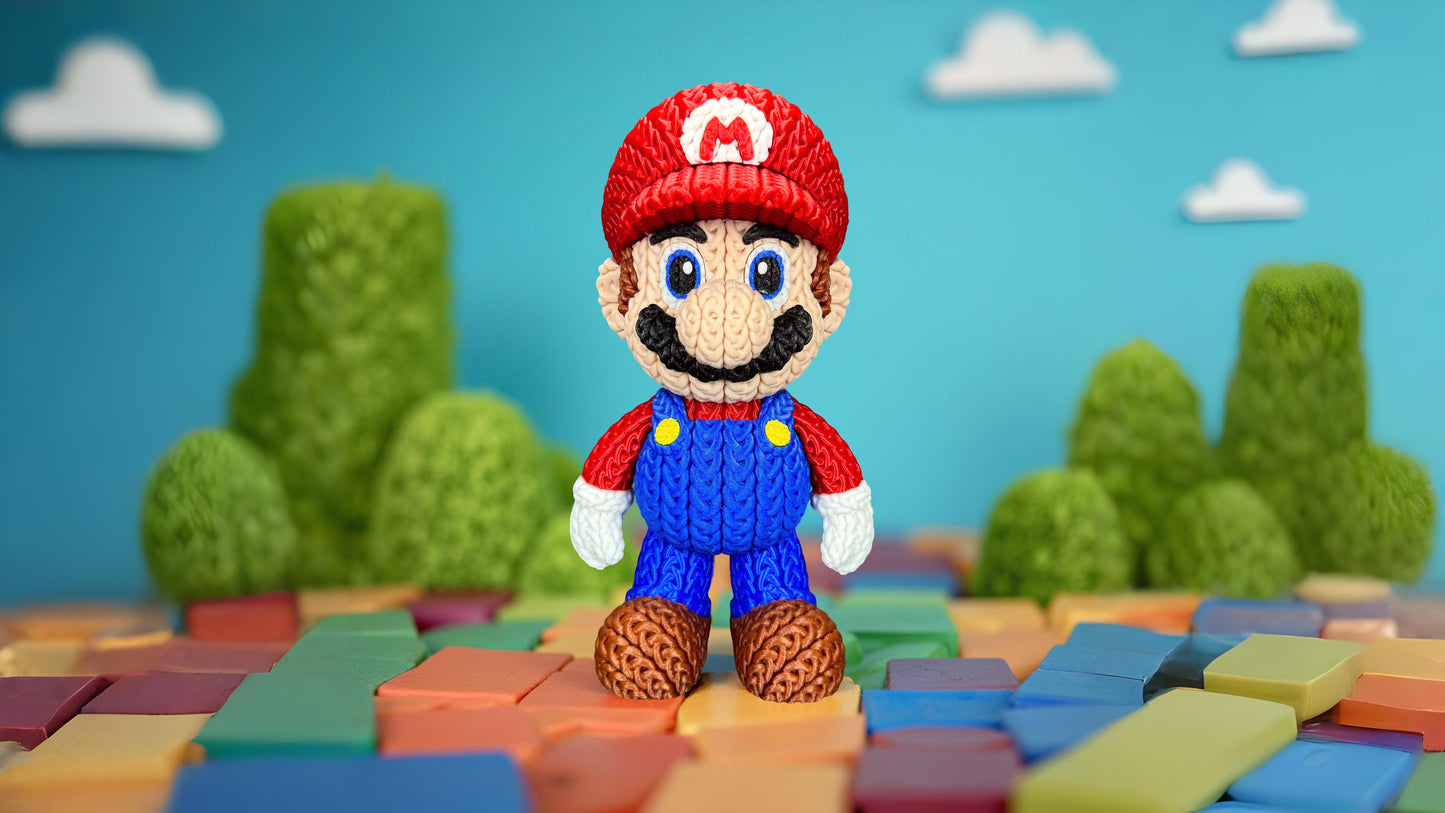 Knitted Platform Hero Set – Cozy Game Fanart Figur & Santa Edition Whale 3D Studio