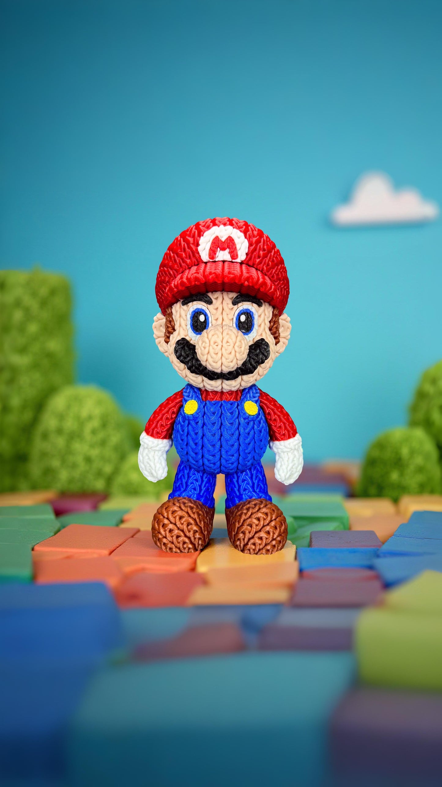 Knitted Platform Hero Set – Cozy Game Fanart Figur & Santa Edition Whale 3D Studio