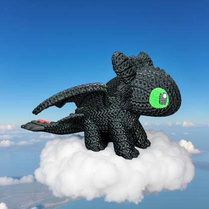 Knitted Night Dragon Companion – Mystischer Fantasy-Drache im cozy Stricklook Whale 3D Studio