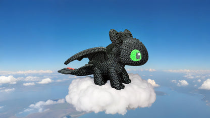 Knitted Night Dragon Companion – Mystischer Fantasy-Drache im cozy Stricklook Whale 3D Studio