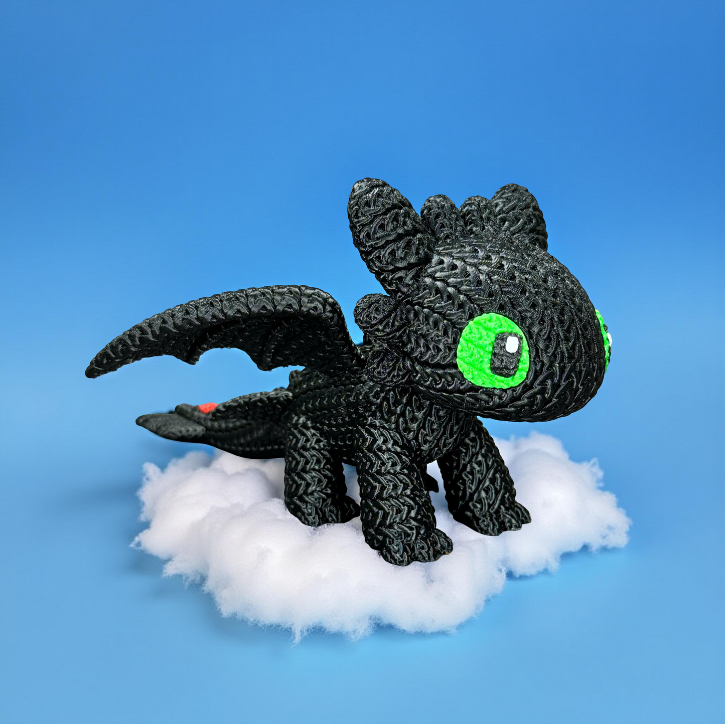Knitted Night Dragon Companion – Mystischer Fantasy-Drache im cozy Stricklook Whale 3D Studio