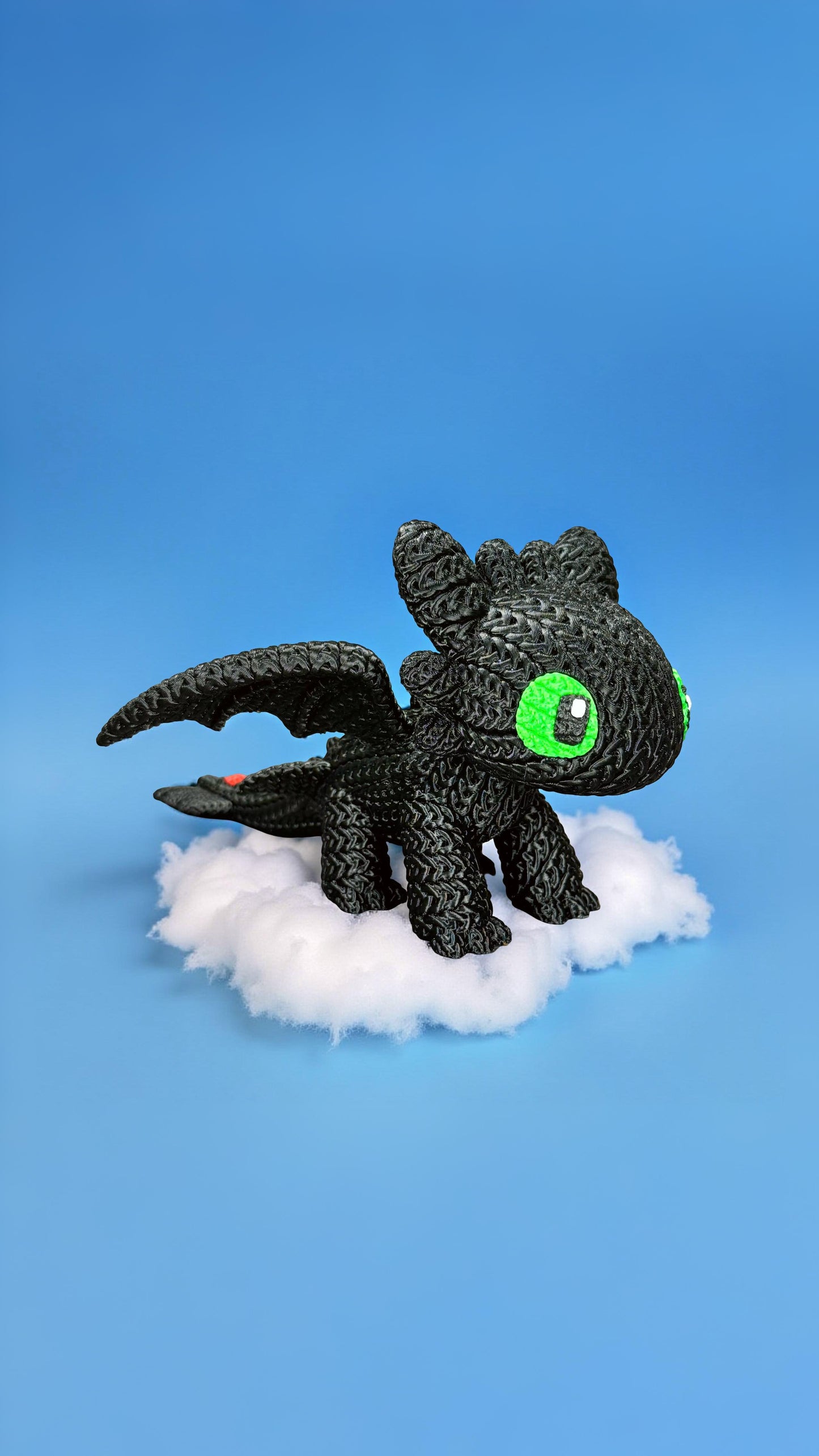 Knitted Night Dragon Companion – Mystischer Fantasy-Drache im cozy Stricklook Whale 3D Studio