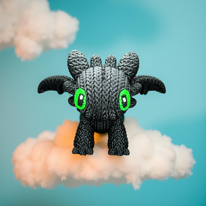 Knitted Night Dragon Companion – Mystischer Fantasy-Drache im cozy Stricklook Whale 3D Studio