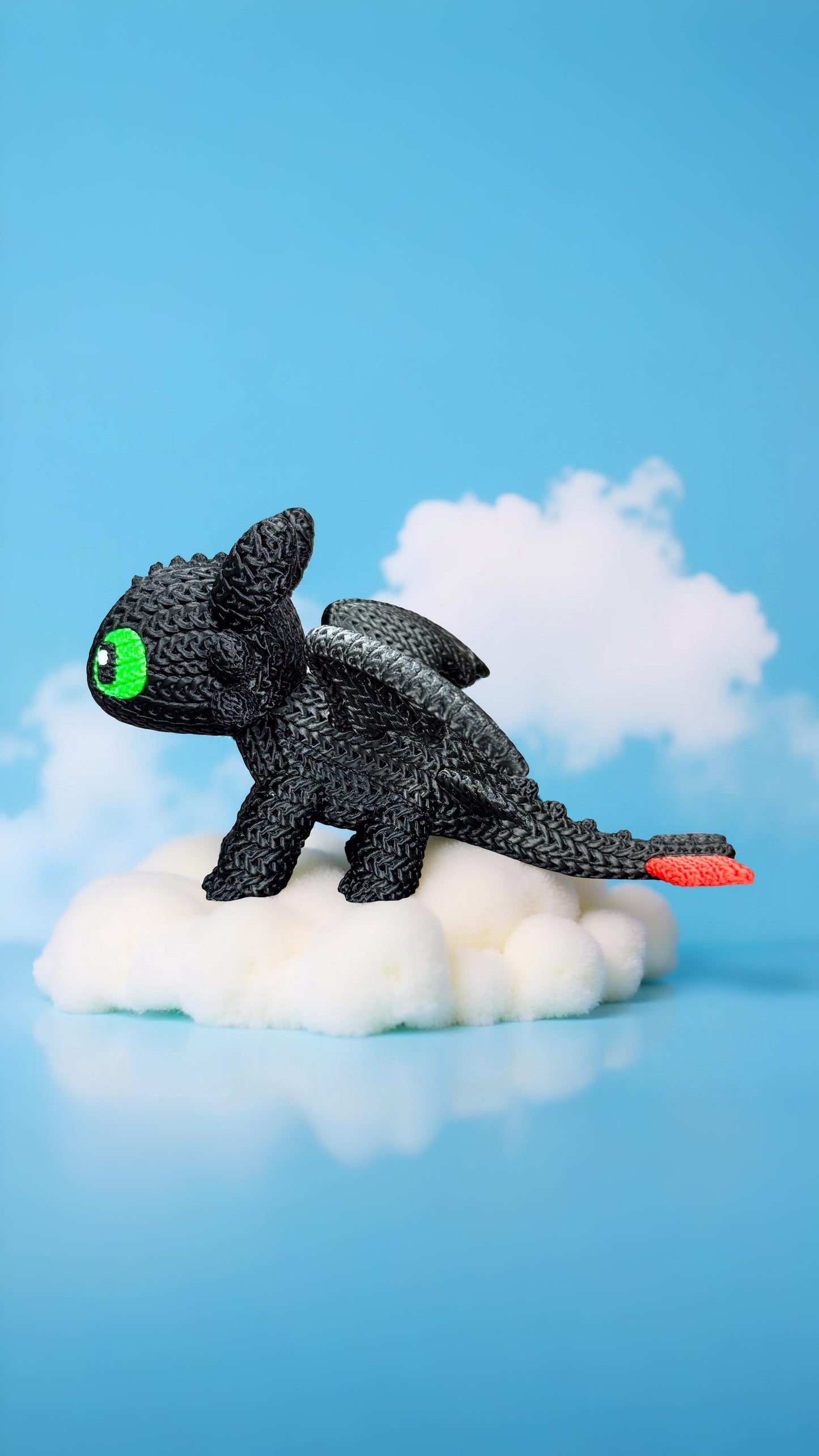 Knitted Night Dragon Companion – Mystischer Fantasy-Drache im cozy Stricklook Whale 3D Studio