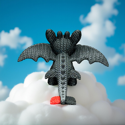 Knitted Night Dragon Companion – Mystischer Fantasy-Drache im cozy Stricklook Whale 3D Studio