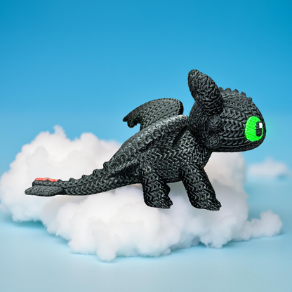 Knitted Night Dragon Companion – Mystischer Fantasy-Drache im cozy Stricklook Whale 3D Studio