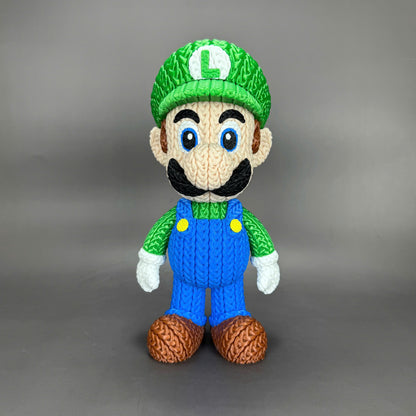 Knitted Green Hero Set – Cozy Game Fanart Figur & Santa Edition Whale 3D Studio