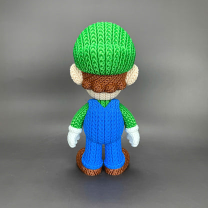 Knitted Green Hero Set – Cozy Game Fanart Figur & Santa Edition Whale 3D Studio