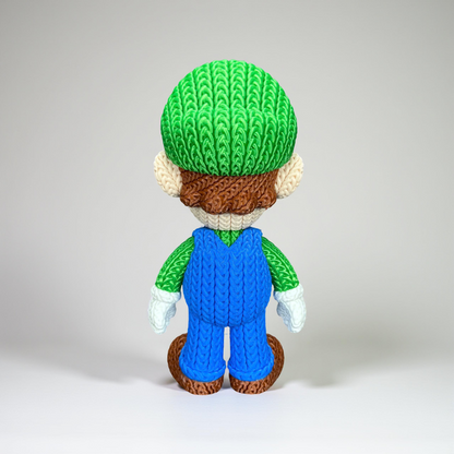 Knitted Green Hero Set – Cozy Game Fanart Figur & Santa Edition Whale 3D Studio