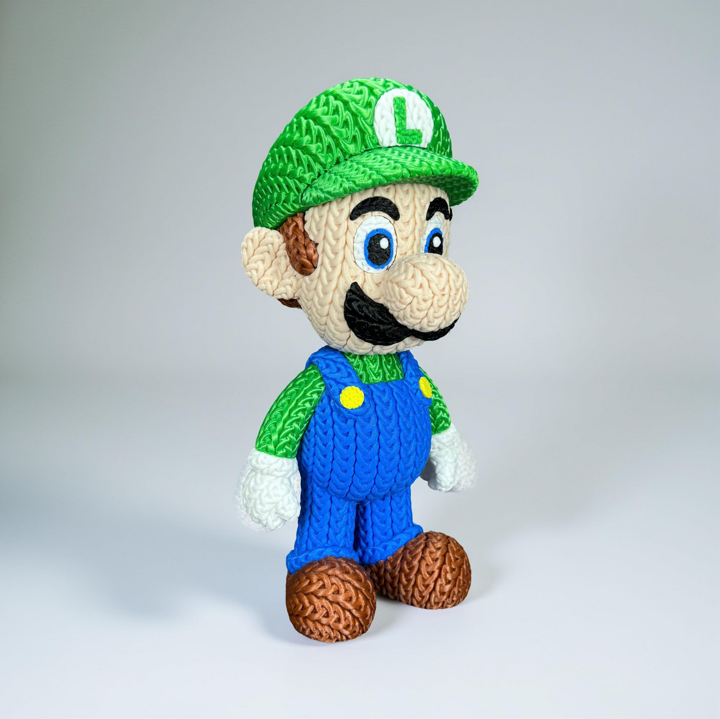 Knitted Green Hero Set – Cozy Game Fanart Figur & Santa Edition Whale 3D Studio