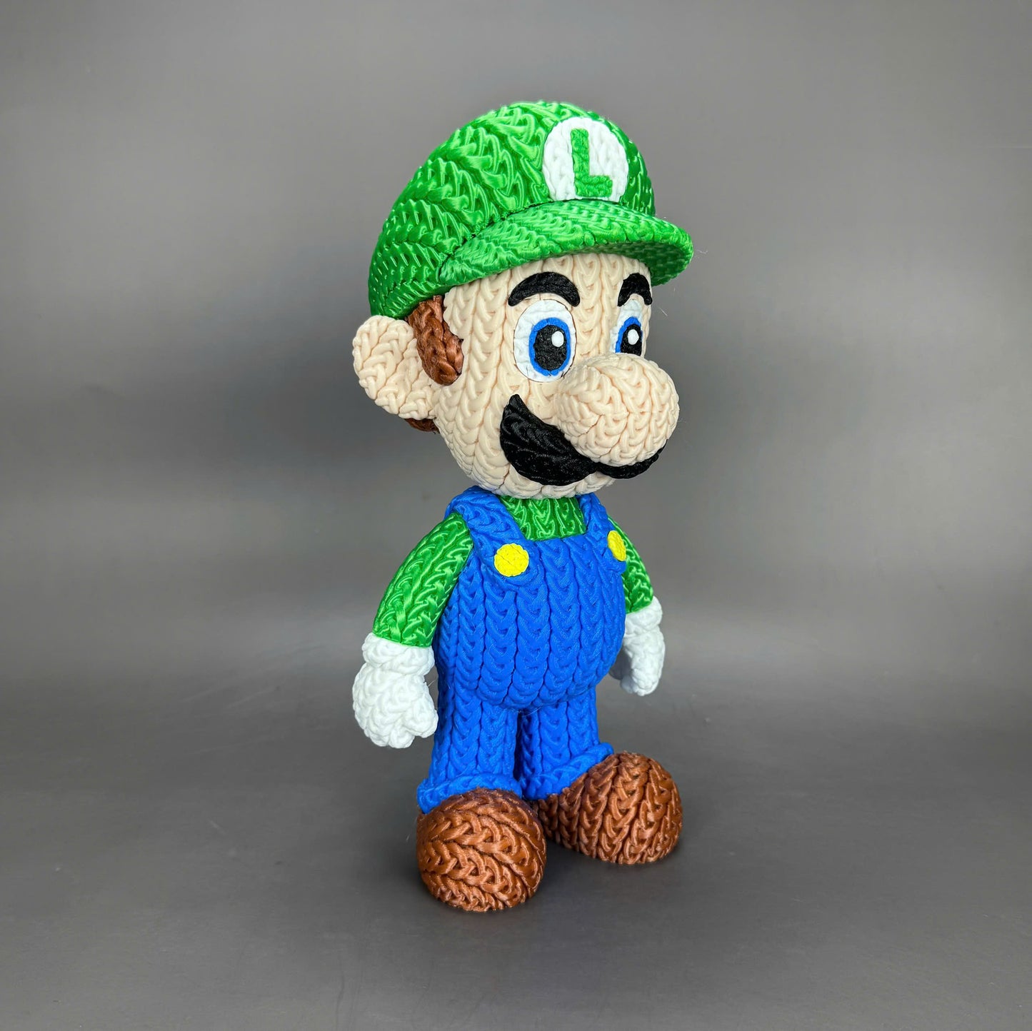 Knitted Green Hero Set – Cozy Game Fanart Figur & Santa Edition Whale 3D Studio