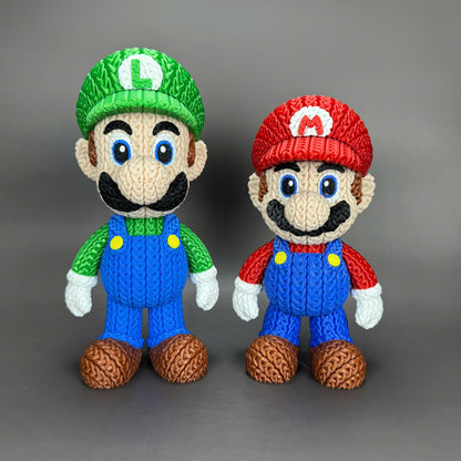 Knitted Green Hero Set – Cozy Game Fanart Figur & Santa Edition Whale 3D Studio