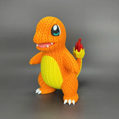 Knitted Fire Lizard Buddy – Cozy Monster Fanart Figur Whale 3D Studio