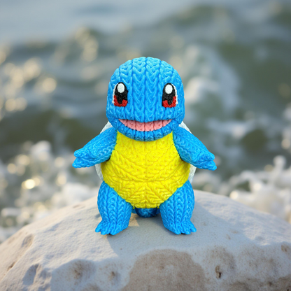 Knitted Water Turtle Buddy – Cozy Monster Fanart Figur Whale 3D Studio