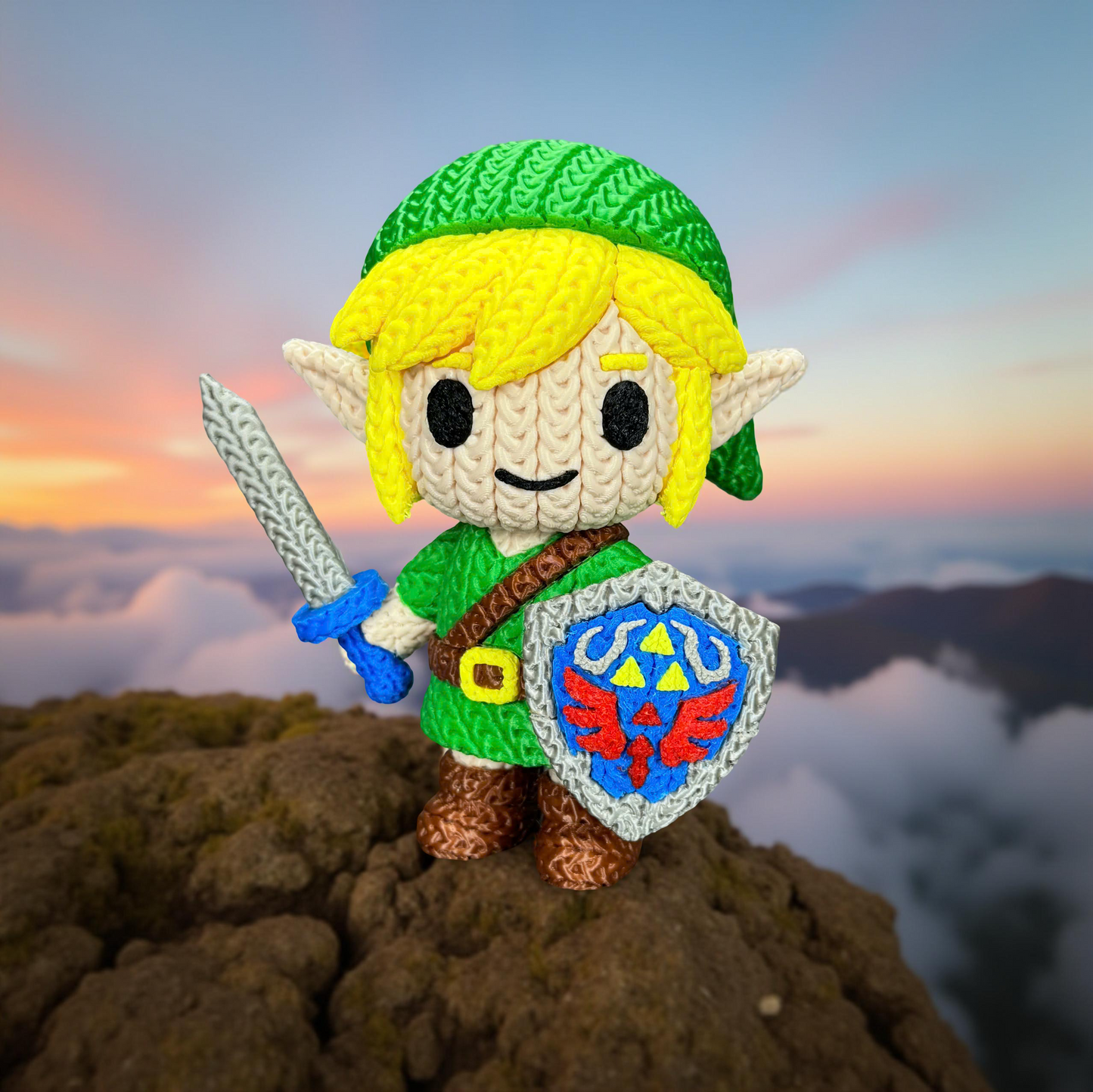 Knitted Forest Hero – Cozy Fantasy Fanart Figur Whale 3D Studio