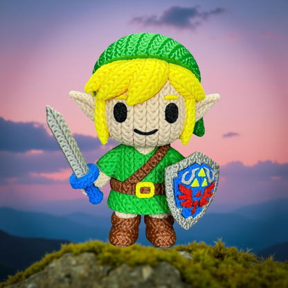 Knitted Forest Hero – Cozy Fantasy Fanart Figur Whale 3D Studio