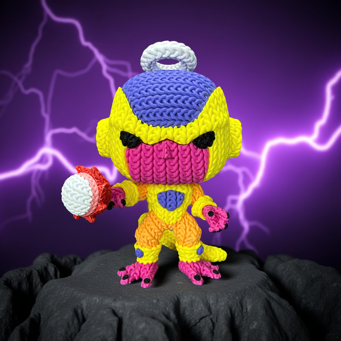 Knitted Golden Tyrant – Cozy Anime Fanart Figur Whale 3D Studio
