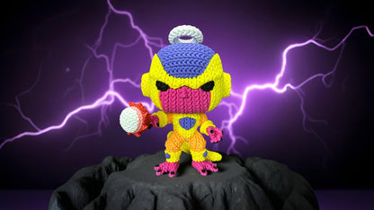 Knitted Golden Tyrant – Cozy Anime Fanart Figur Whale 3D Studio