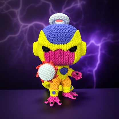 Knitted Golden Tyrant – Cozy Anime Fanart Figur Whale 3D Studio